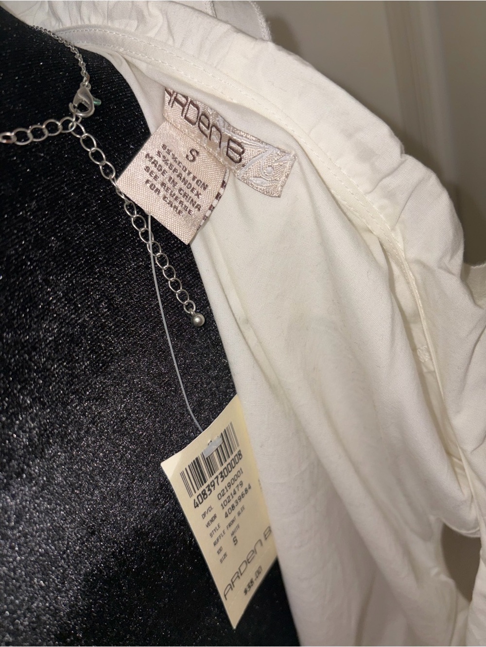 Arden B White Ruffled Sleeveless Peplum Super Sexy fitted Blouse brand new/tags! - Picture 8 of 9